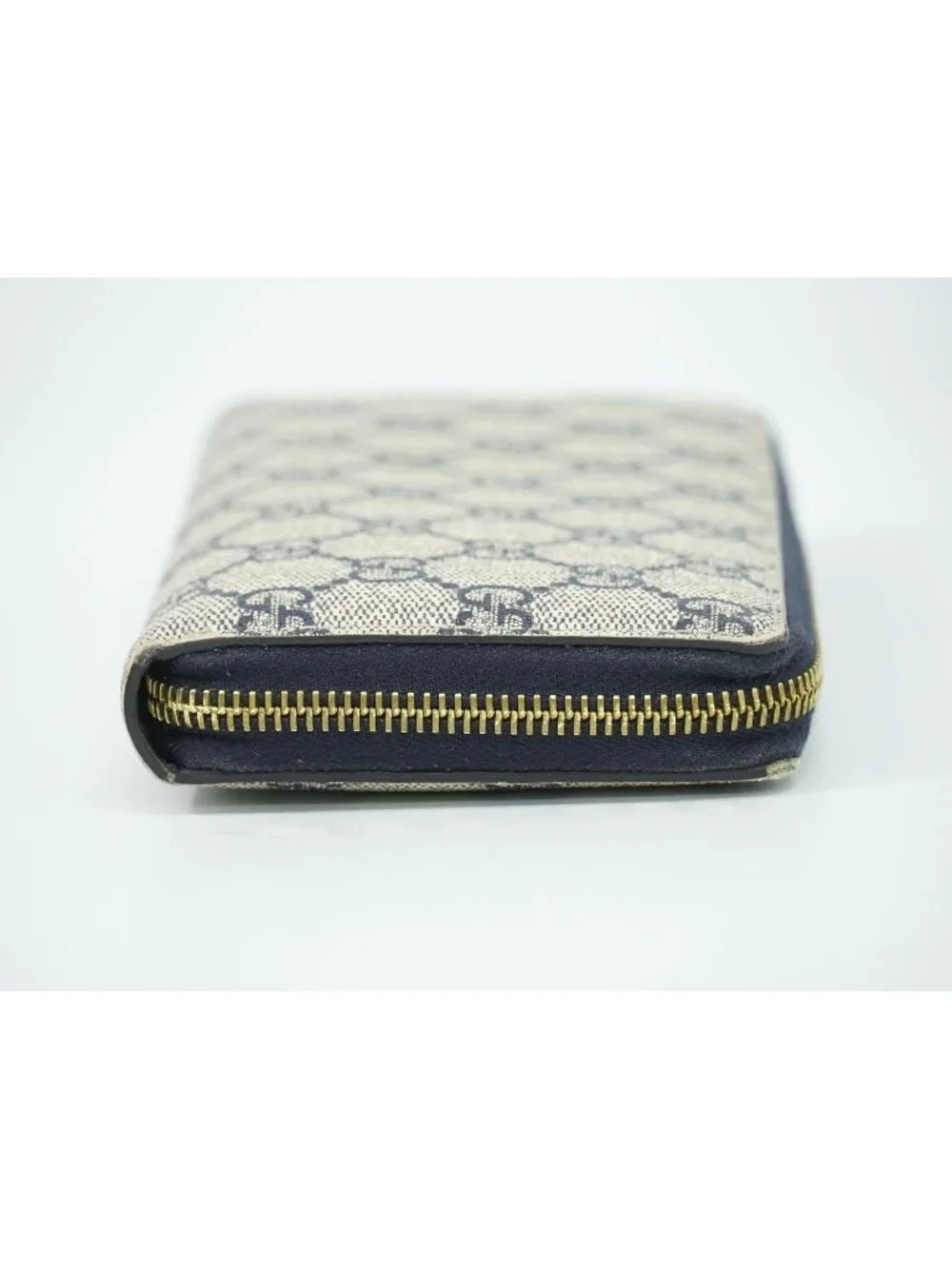 Gucci GG Supreme Zip Around Wallet Navy Vintage